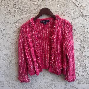 French Connection Pink Marled Yarn Cardigan Sweater Size Medium